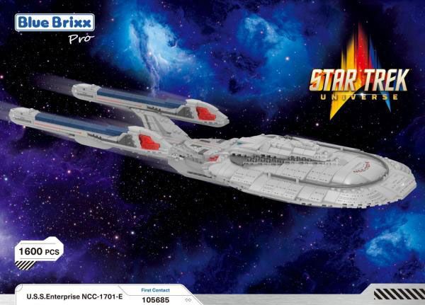 BlueBrixx Star Trek Enterprise NCC-1701 E Displaymodell 105685 Box