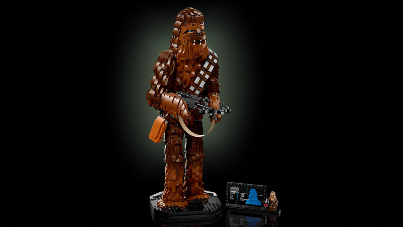 LEGO Chewbacca 75371 Set aufgebaut mit Displayschild