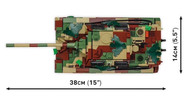 COBI limitierte Ausgabe Panzerjäger Tiger Jagdtiger 2579 Maße Draufsicht