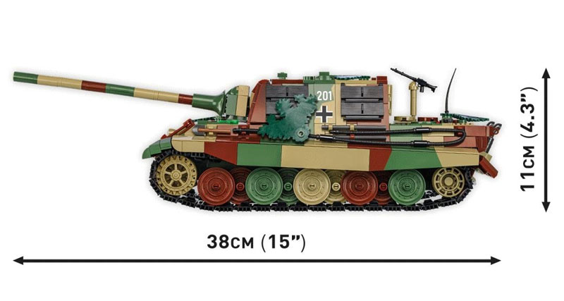 COBI limitierte Ausgabe Panzerjäger Tiger Jagdtiger 2579 Maße Seitenansicht