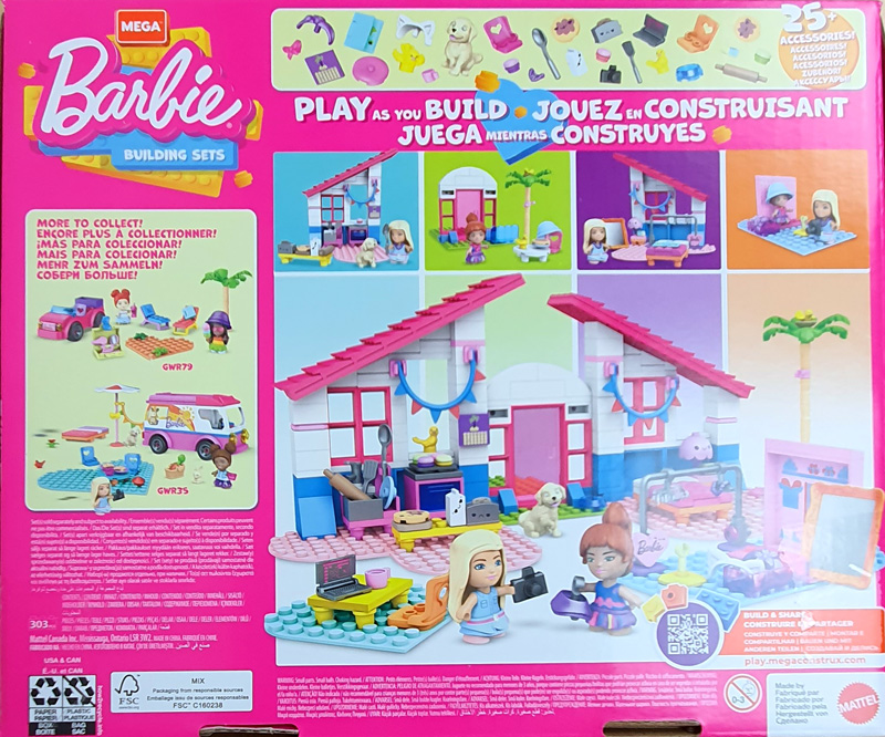 MEGA Barbie Malibu House GWR34 Box Rückseite