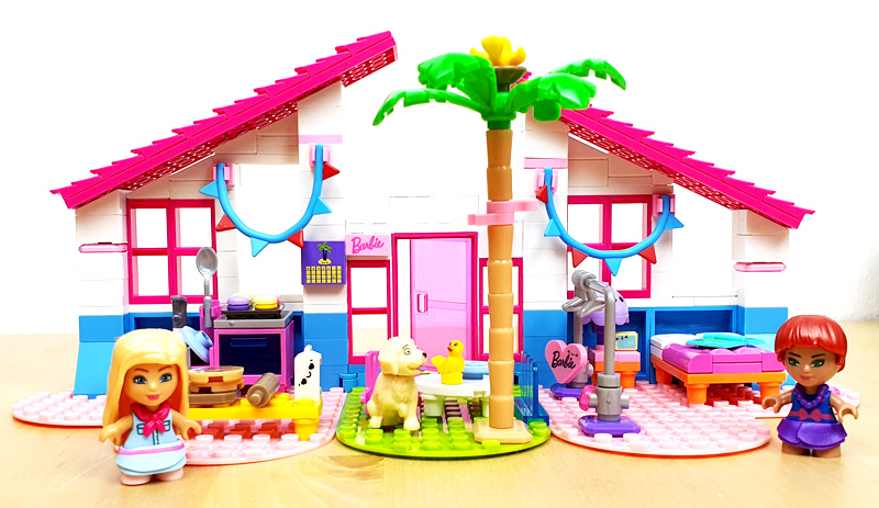 MEGA Barbie Malibu House GWR34 Set komplett mit Mikropuppen und Hund