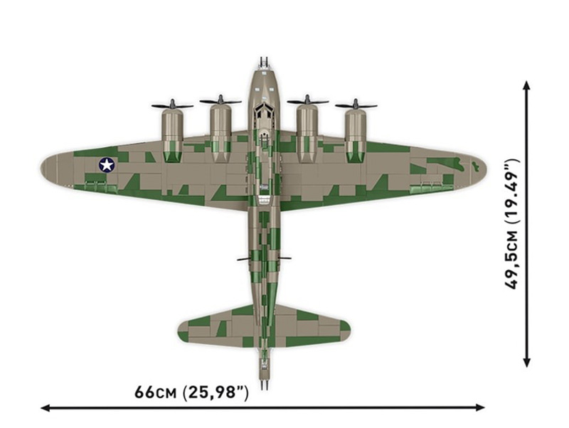 COBI 5749 Boeing B-17F Flying Fortress Memphis Belle Executive Edition Draufsicht Maße