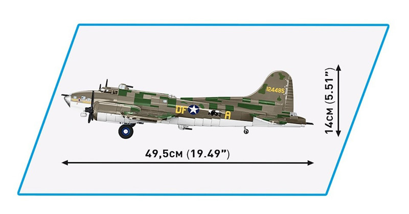 COBI 5749 Boeing B-17F Flying Fortress Memphis Belle Executive Edition Seitenansicht Maße