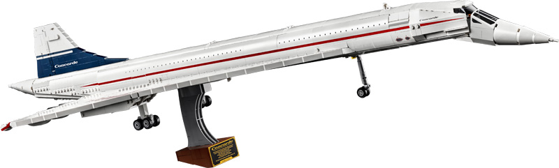 LEGO Icons Concorde 10318 Flugzeug auf Displayständer