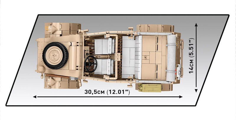 COBI Kübelwagen 2802 Executive Edition Draufsicht Maße