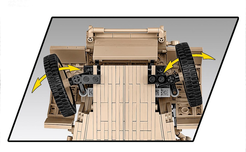 COBI Kübelwagen 2802 Executive Edition Unterseite und Räder