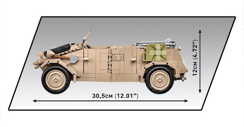 COBI Kübelwagen 2802 Executive Edition Seitenansicht und Maße