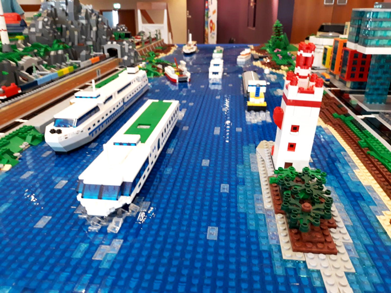 LEGO-Ausstellung Kloster Machern 2023 Micropolis Fluss