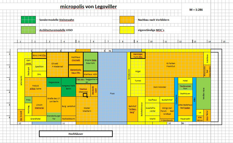LEGO-Ausstellung Kloster Machern 2023 Lageplan Micropolis