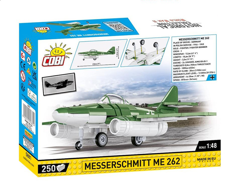 COBI Neuheiten September Messerschmitt Me262 5881 Box Rückseite