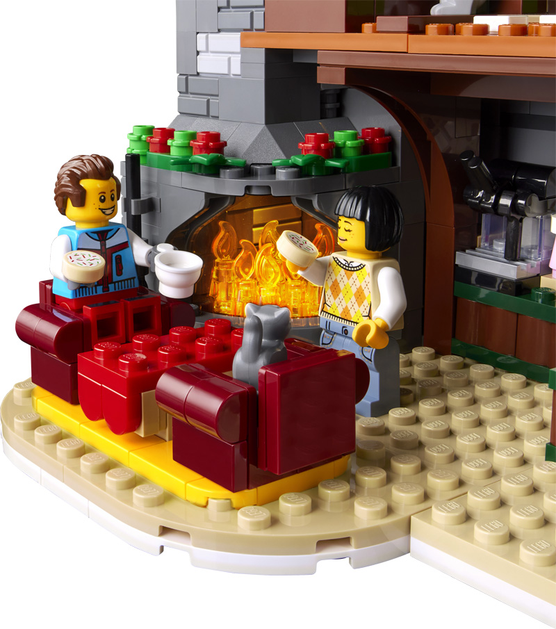 LEGO Almhütte 10325 Szene mit Minifiguren Feuerstelle