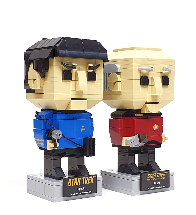 BlueBrixx Spock 105448 Vergleich mit Picard