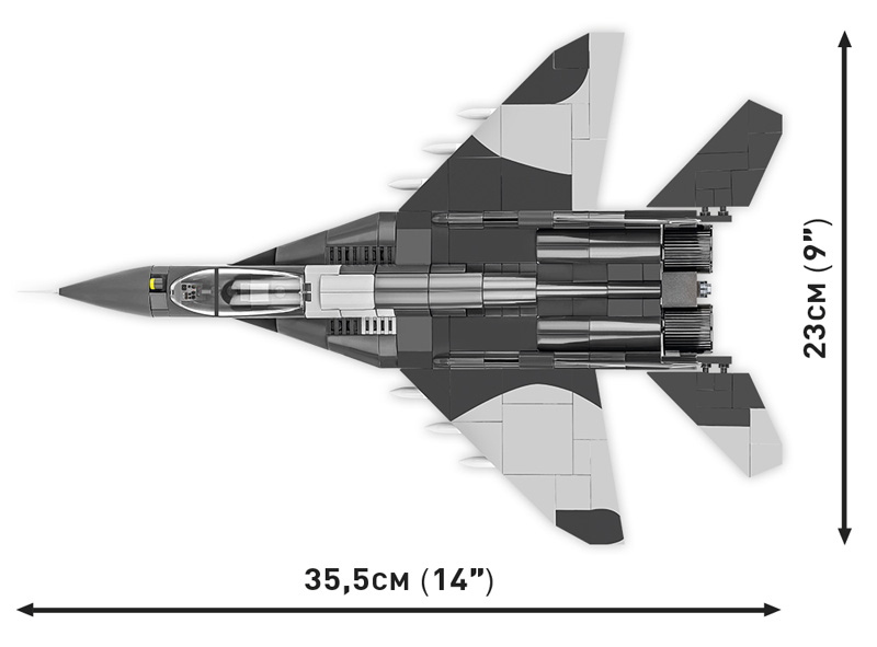 COBI 5840 MiG-29 UA/PL Draufsicht und Maße