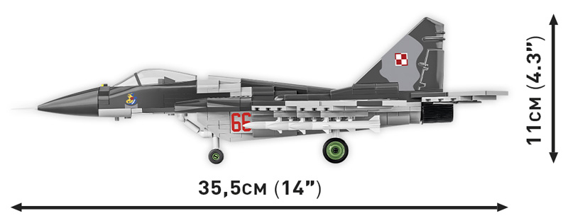 COBI 5840 MiG-29 UA/PL Seitenansicht und Maße
