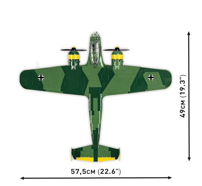 COBI 5753 Limited Edition Dornier DO 17Z-2 Draufsicht und Maße