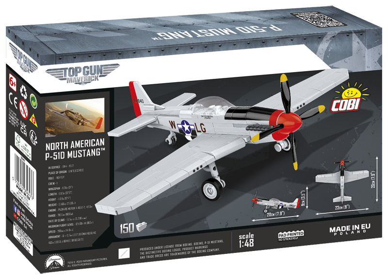 COBI Top Gun P51D Mustang 5847 Easy Planes Box Rückseite