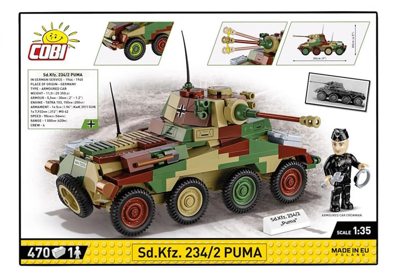 COBI Neuheiten Oktober 2023 Sd.Kfz. 234/2 PUMA 2287 Box Rückseite