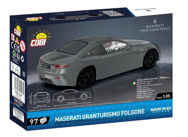 COBI Neuheiten Oktober 2023 Maserati GranTurismo Folgore Box Rückseite 24506