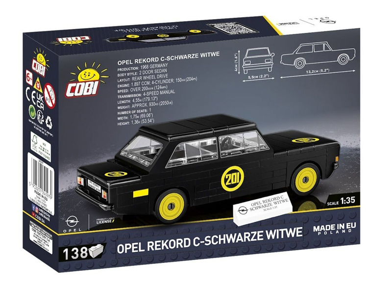 COBI Neuheiten Oktober 2023 Opel Rekord C Schwarze Witwe 24597 Box Rückseite