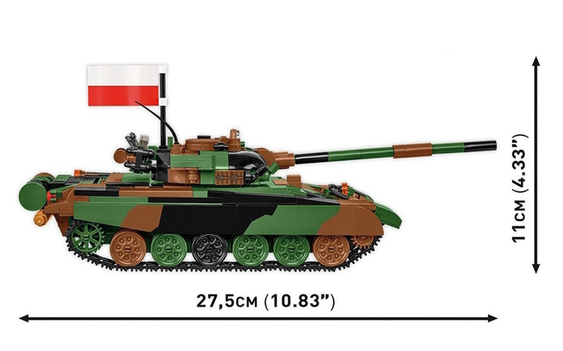 COBI T-72 Polen Ukraine 2624 Maße Seitenansicht