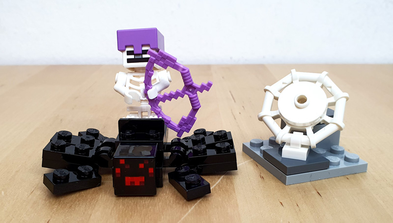 LEGO Minecraft Magazin 15 Skelett Minifigur Spinnenreiter und Spinnennetz