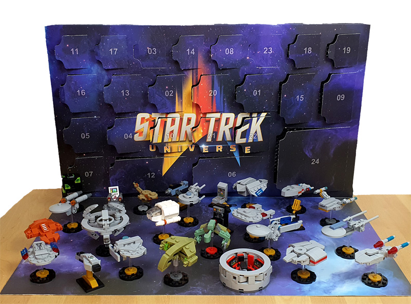 BlueBrixx Star Trek Adventskalender 2023 Alle Sets aufgebaut