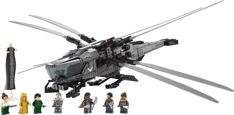 LEGO Dune Ornithopter 10327 Minifiguren und aufgebautes Set