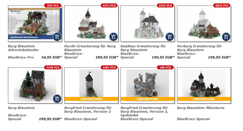 BlueBrixx Burg Blaustein Onlineshop Sortiment