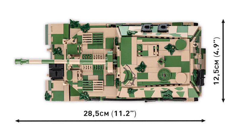 COBI 2581 Panzerjäger Tiger (P) Ferdinand Limited Edition Draufsicht und Maße