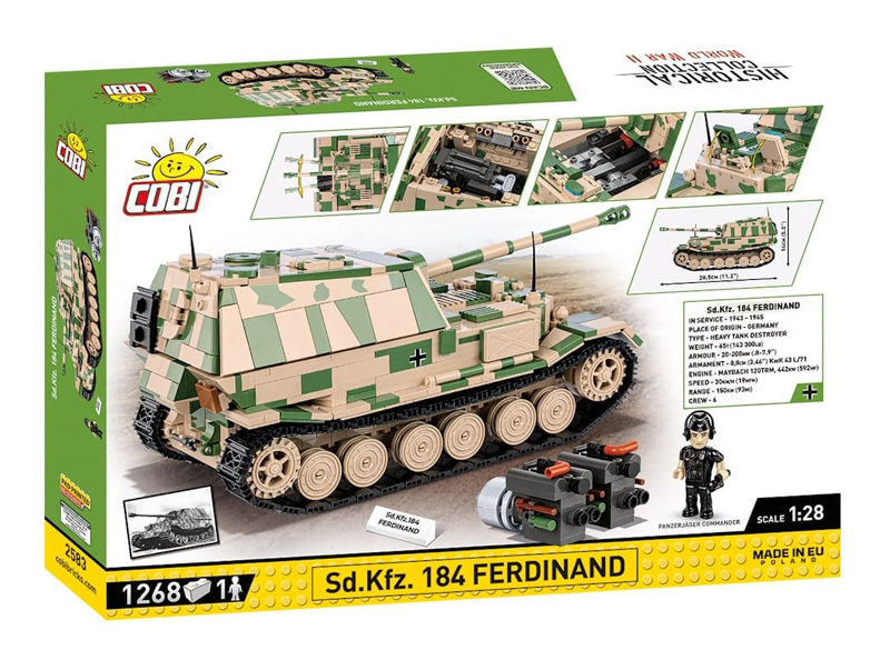 COBI Neuheiten Dezember 2023 Panzerjäger Ferdinand 2583 Box Rückseite