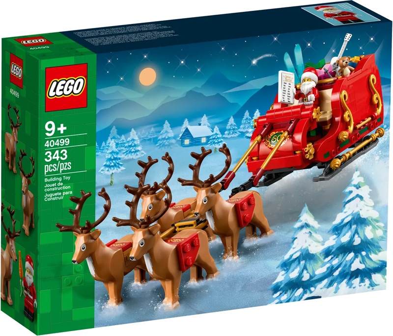 Weihnachtssets von LEGO Schlitten des Weihnachtsmanns 40499 Box Vorderseite