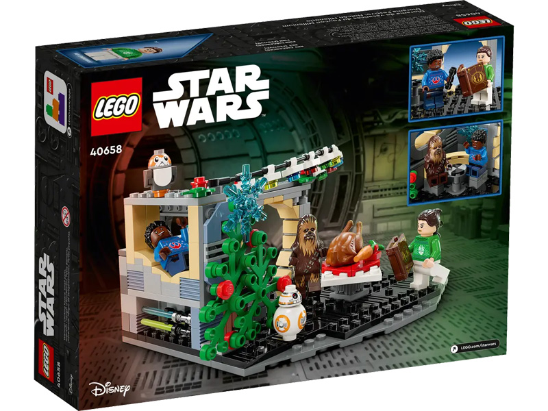 Weihnachtssets von LEGO Millenium Falcon Weihnachtsdiorama star Wars 40658 Box Rückseite