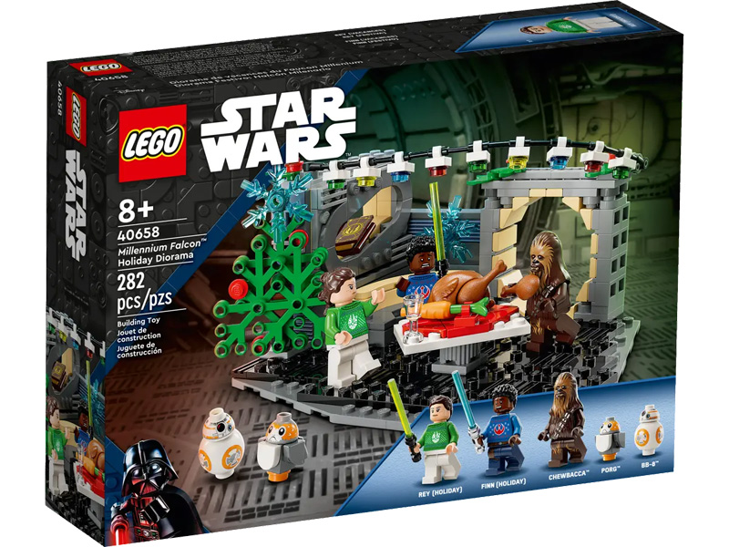 Weihnachtssets von LEGO Millenium Falcon Weihnachtsdiorama star Wars 40658 Box Vorderseite