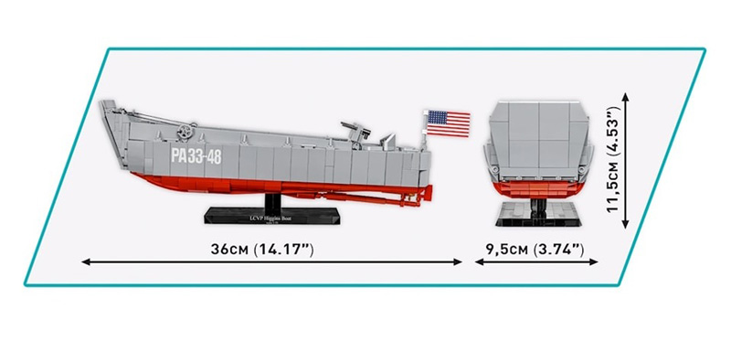 COBI 4849 LCVP Higgins Boat D-Day Maße