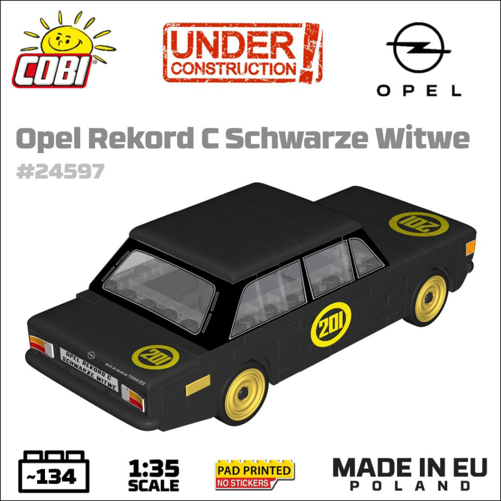 COBI Opel Rekord C Schwarze Witwe 24597 Ankündigung Pad Printed