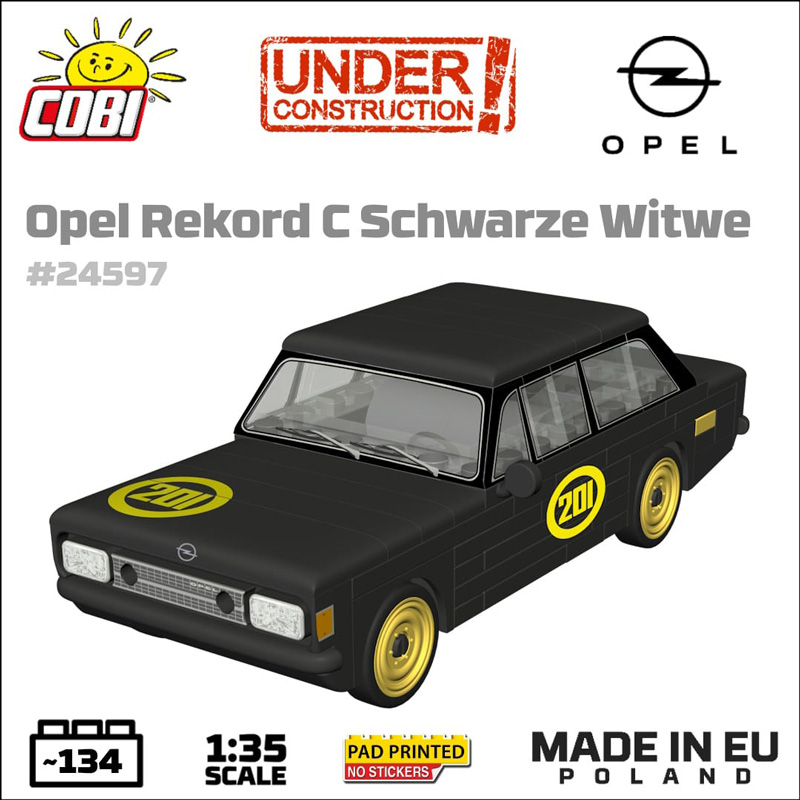 COBI Opel Rekord C Schwarze Witwe 24597 Ankündigung Pad Printed