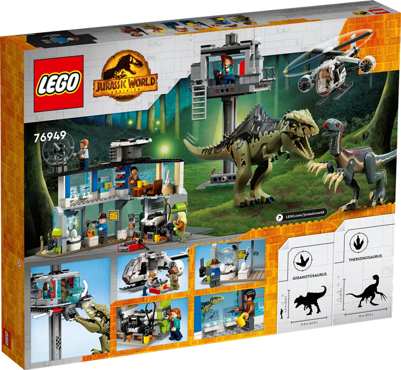 LEGO 76949 Gigantosaurus Therizinosaurus Angriff Box Rückseite