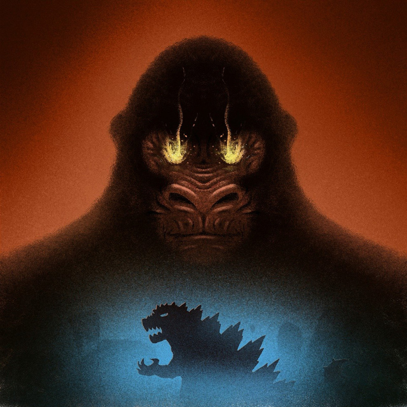 MEGA Construx HTR78 Godzilla X Kong: the New Empire HTR77 HTR78 Kong und Godzilla Kunst