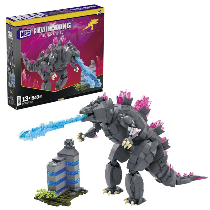 MEGA Construx HTR78 Godzilla X Kong: the New Empire Godzilla Set und Box