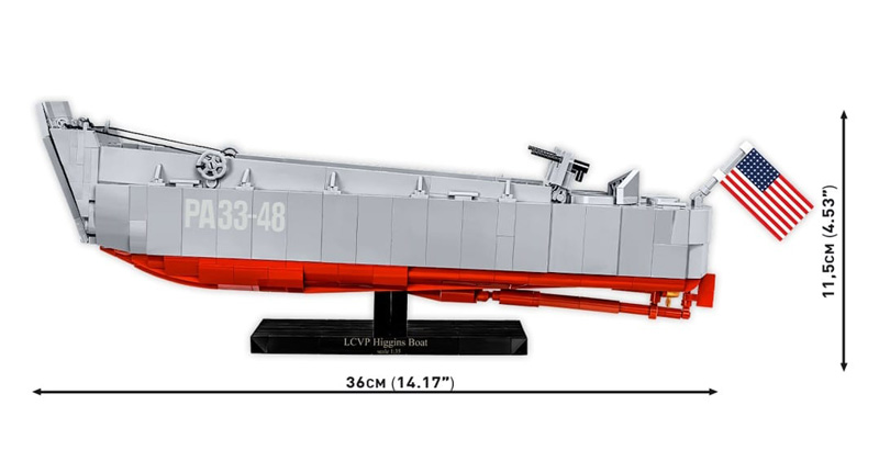 COBI 4848 Limited Edition LCVP Higgins Boat Set Maße