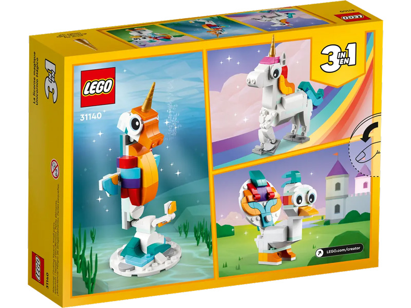 LEGO Magisches einhorn 31140 Box Rückseite