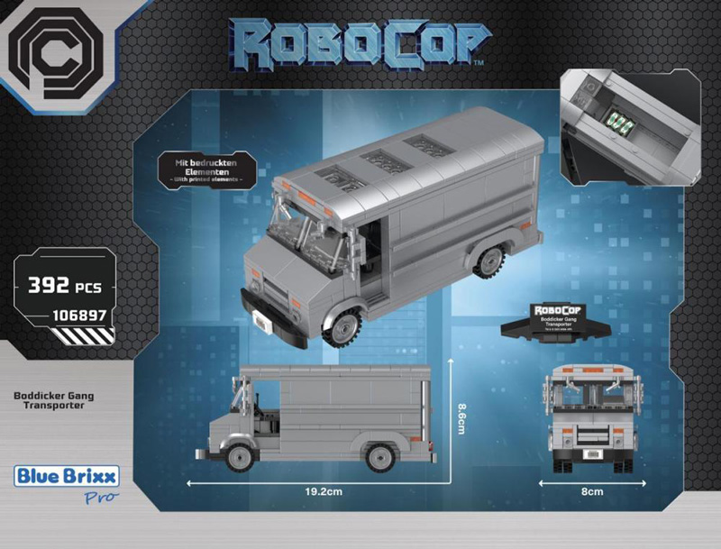 Bluebrixx Robocop Auto Boddicker Gang Transporter 106897 Box Rückseite