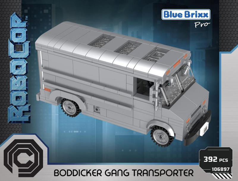 Bluebrixx Robocop Auto Boddicker Gang Transporter 106897 Box Vorderseite