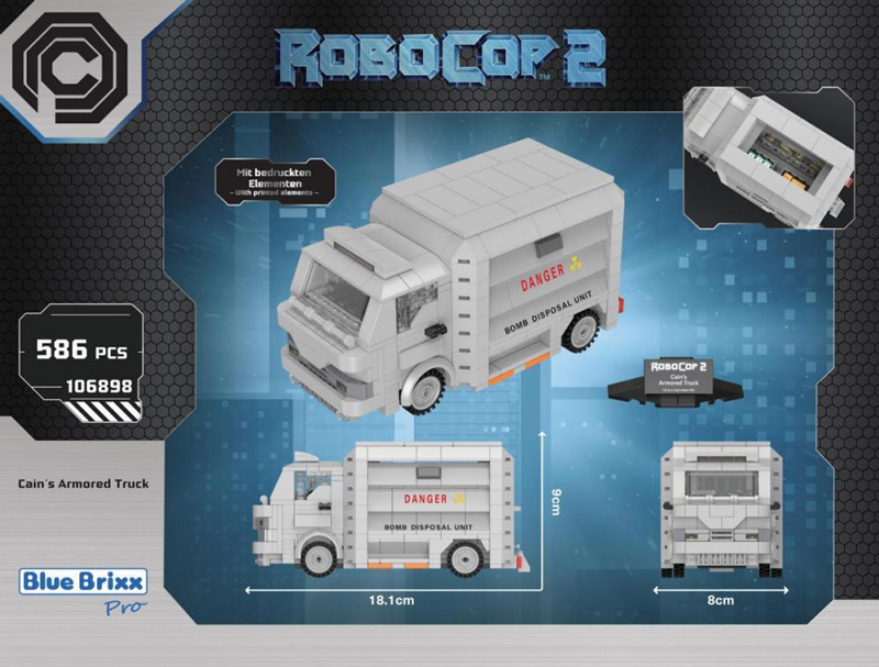 Bluebrixx Robocop Auto Cains gepanzerter Transporter 106898 Box Rückseite