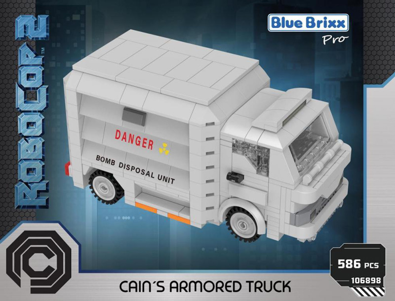 Bluebrixx Robocop Auto Cains gepanzerter Transporter 106898 Box Vorderseite
