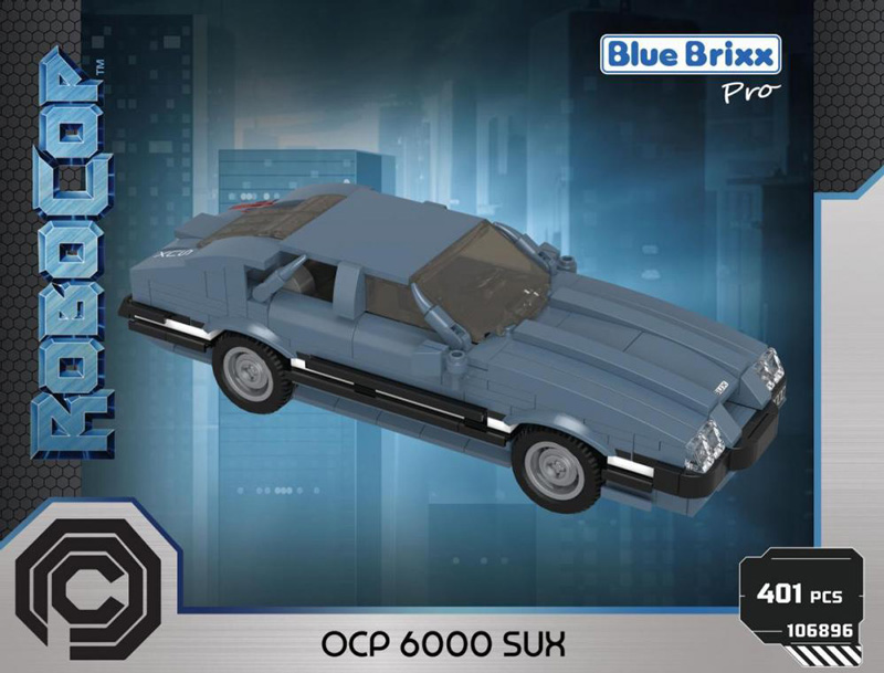 Bluebrixx Robocop Auto OCP 6000 SUX Box Vorderseite