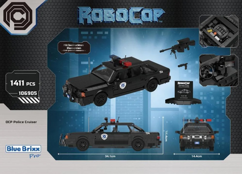 Bluebrixx Robocop Auto OCP Police Cruiser 106905 Box Rückseite