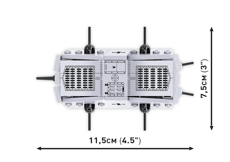 COBI Nano Tanks 3094 Sturmpanzerwagen A7V Draufsicht und Maße