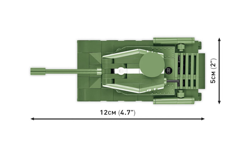 COBI Nano Tank 3098 IS-2 Draufsicht und Maße